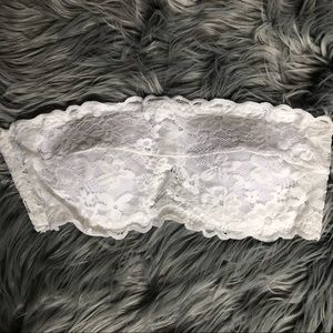 White lace strapless bra/bandeau size XL